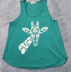 L.A. Soul Green Giraffe Tank Top Size L